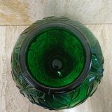 Ovoid vase pressed glass green art deco