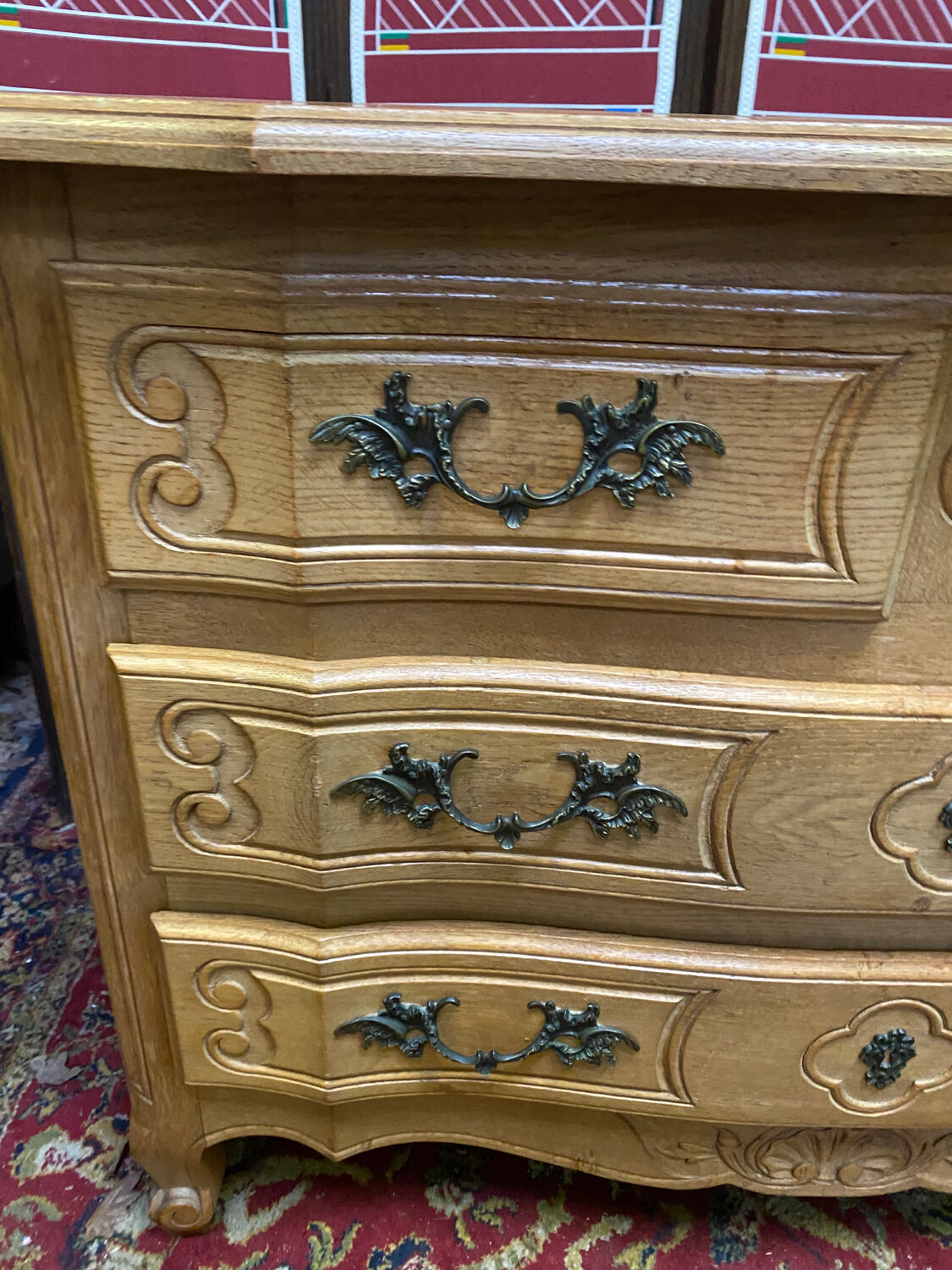 Louis XV style cherry chest of drawers
