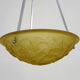Old chandelier, suspension basin art deco 1 fire, in yellow glass paste