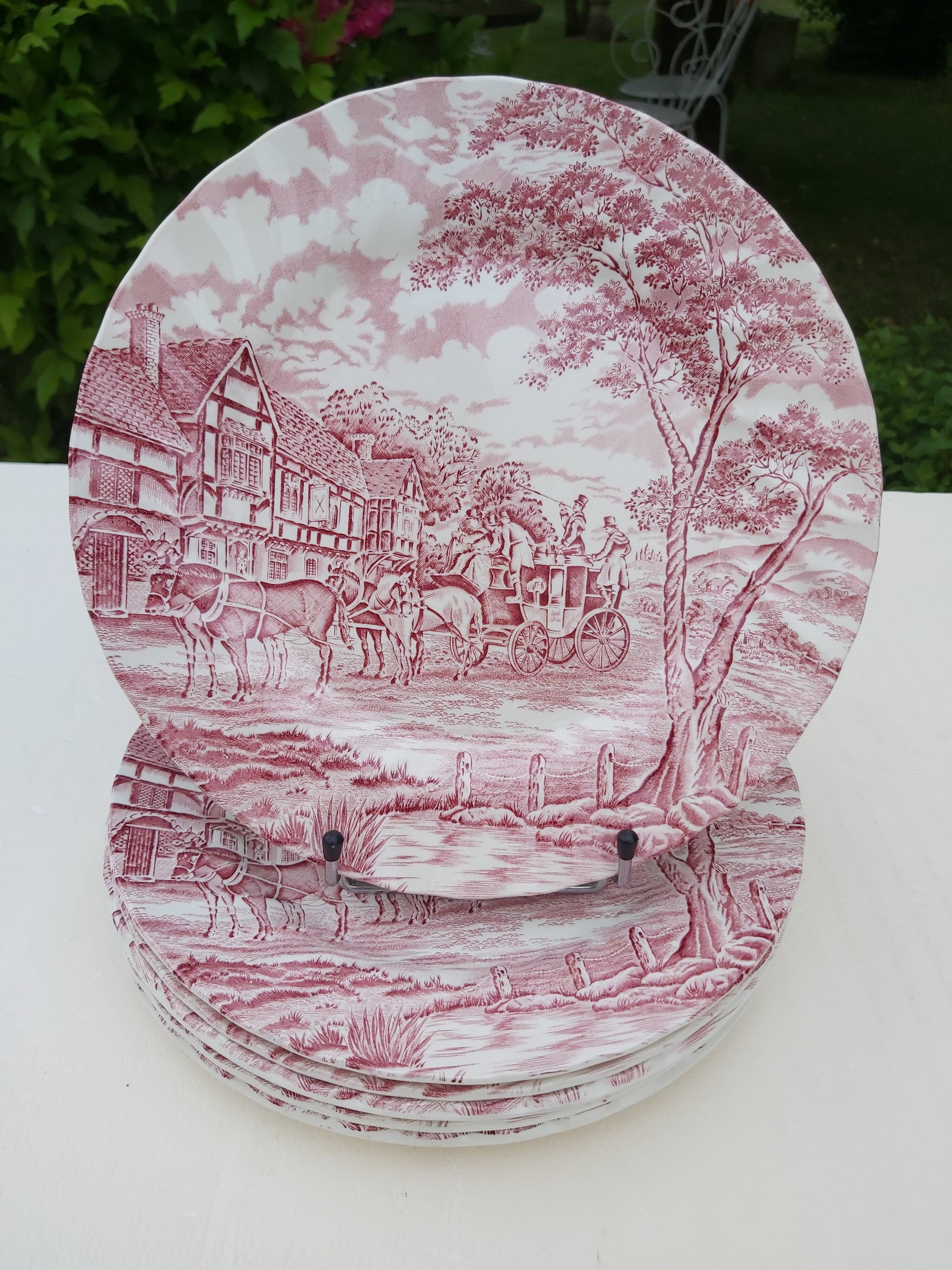 6 english flat plates Myott Royal Mail