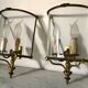 Pair of brass wall lights