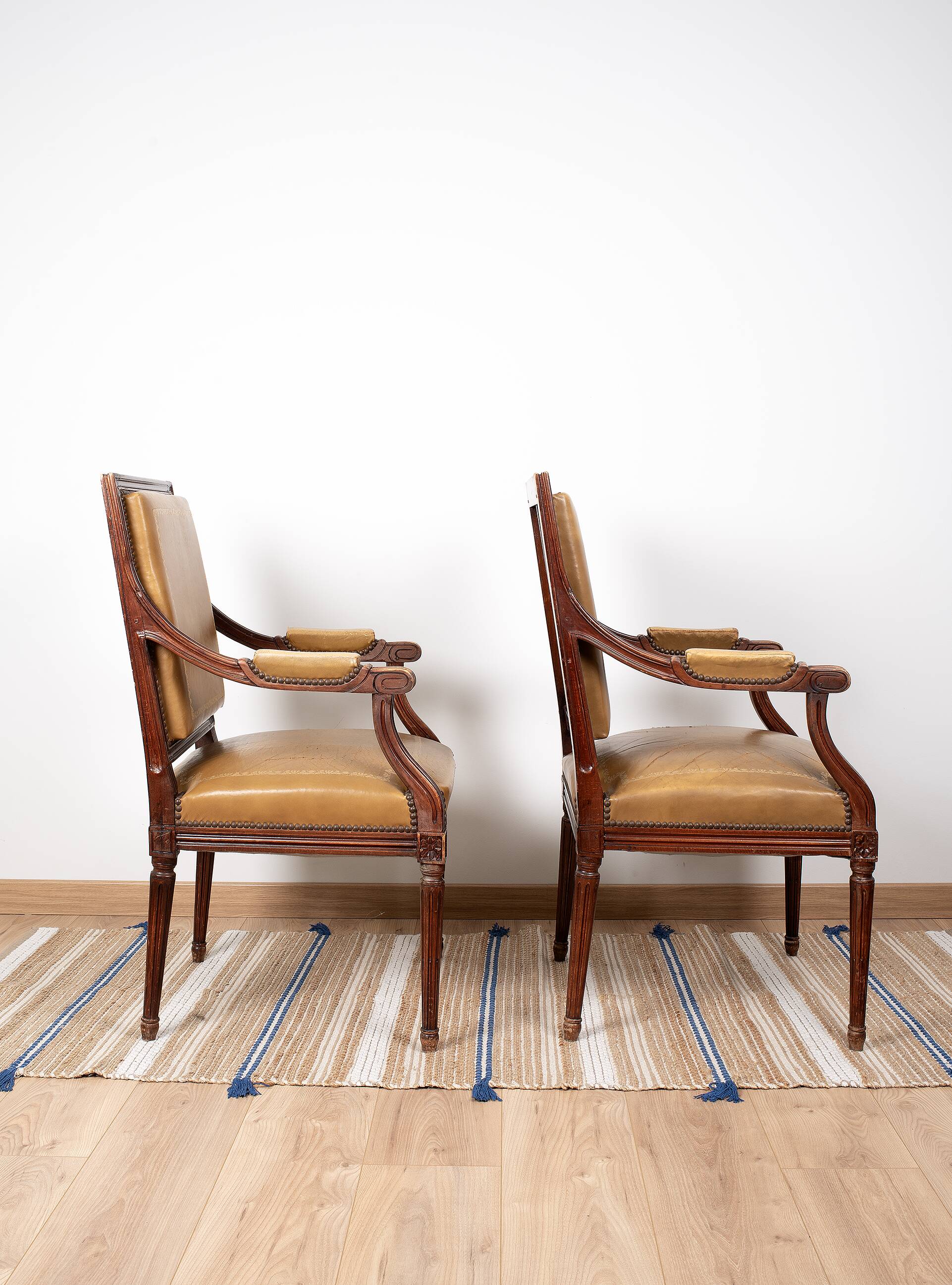 Pair of Louis XVI office armchairs