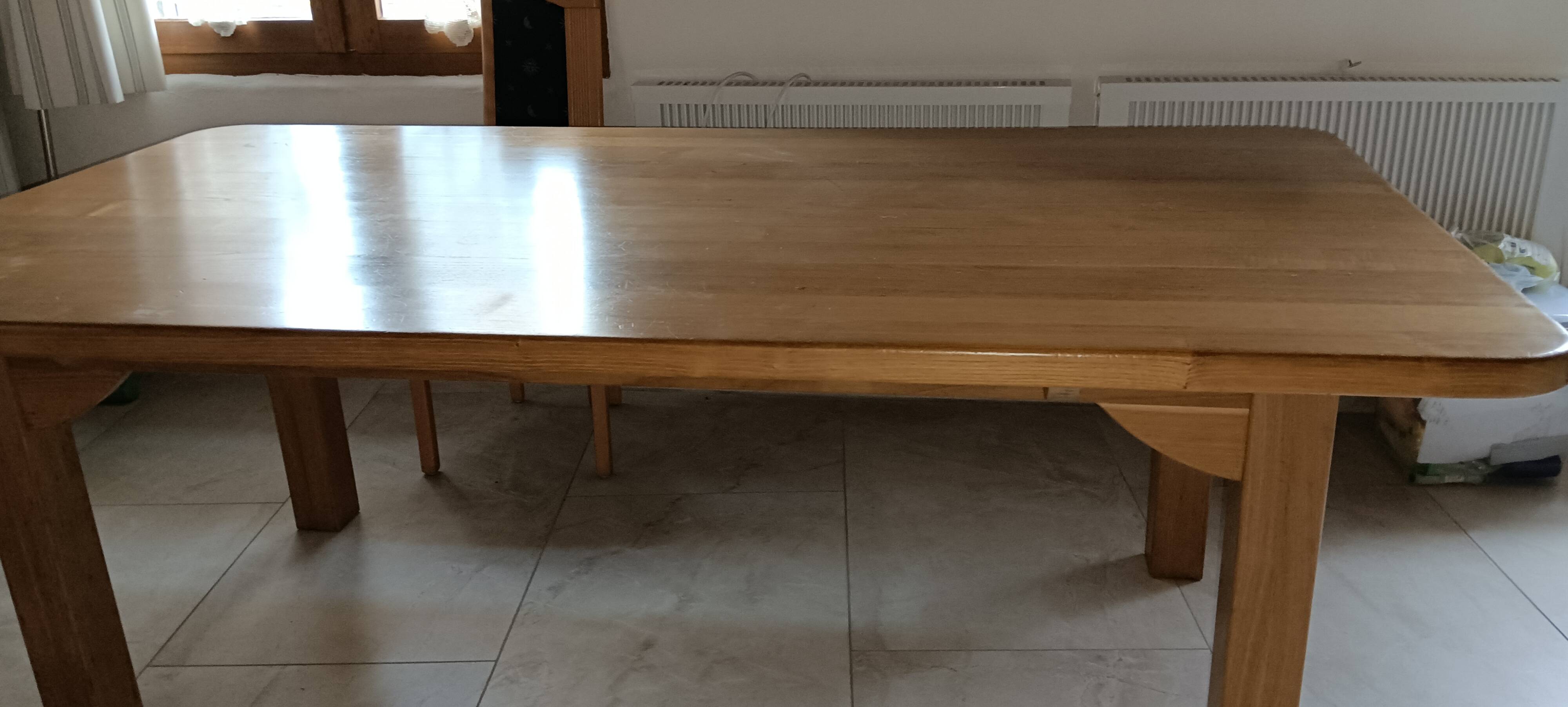 Table à manger exceptionnelle en chêne massif 220x120x78 cm