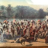 Old large orientalist colorized panoramic photo
