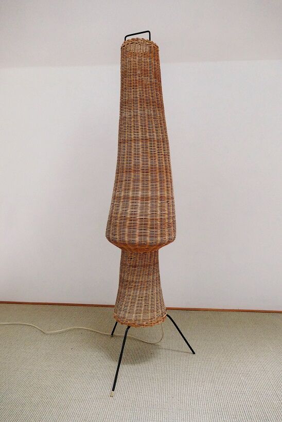 Vintage wicker mushroom lamppost