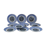 Set of 10 Jeanne D'arc plates in Gien porcelain