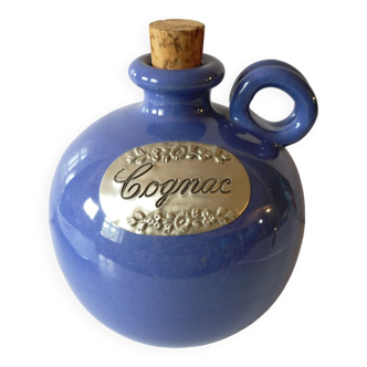 Blue stoneware cognac decanter