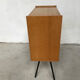 Showcase small storage cabinet vintage blond wood 60s