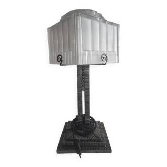 French Art Deco geometric table lamp