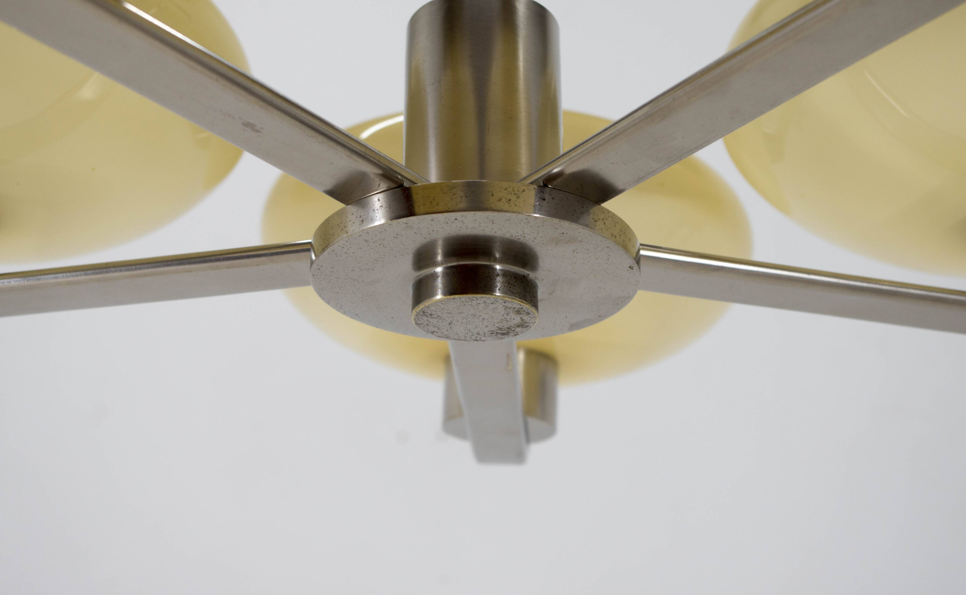 Functionalist / Art Deco Chandelier, 1930, Restored