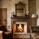 19th-century solid oak fireplace