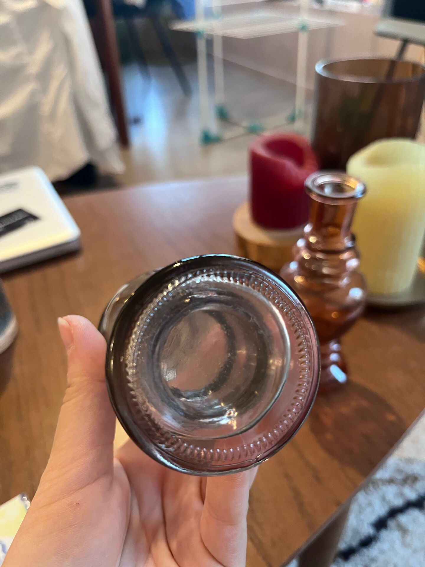 Pair of smoked glass flower vases