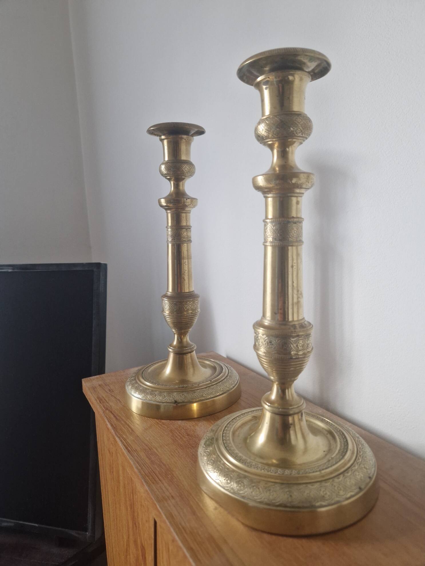 Pair of brass candlesticks