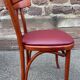 Paire de chaises bistrot alsaciennes en bois et cuir, 1960