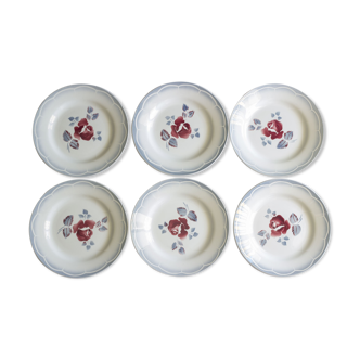 Lot de 6 assiettes Digoin modèle Provence