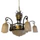 Art déco Muller Frères Luneville signé 7 lampes ,1930s