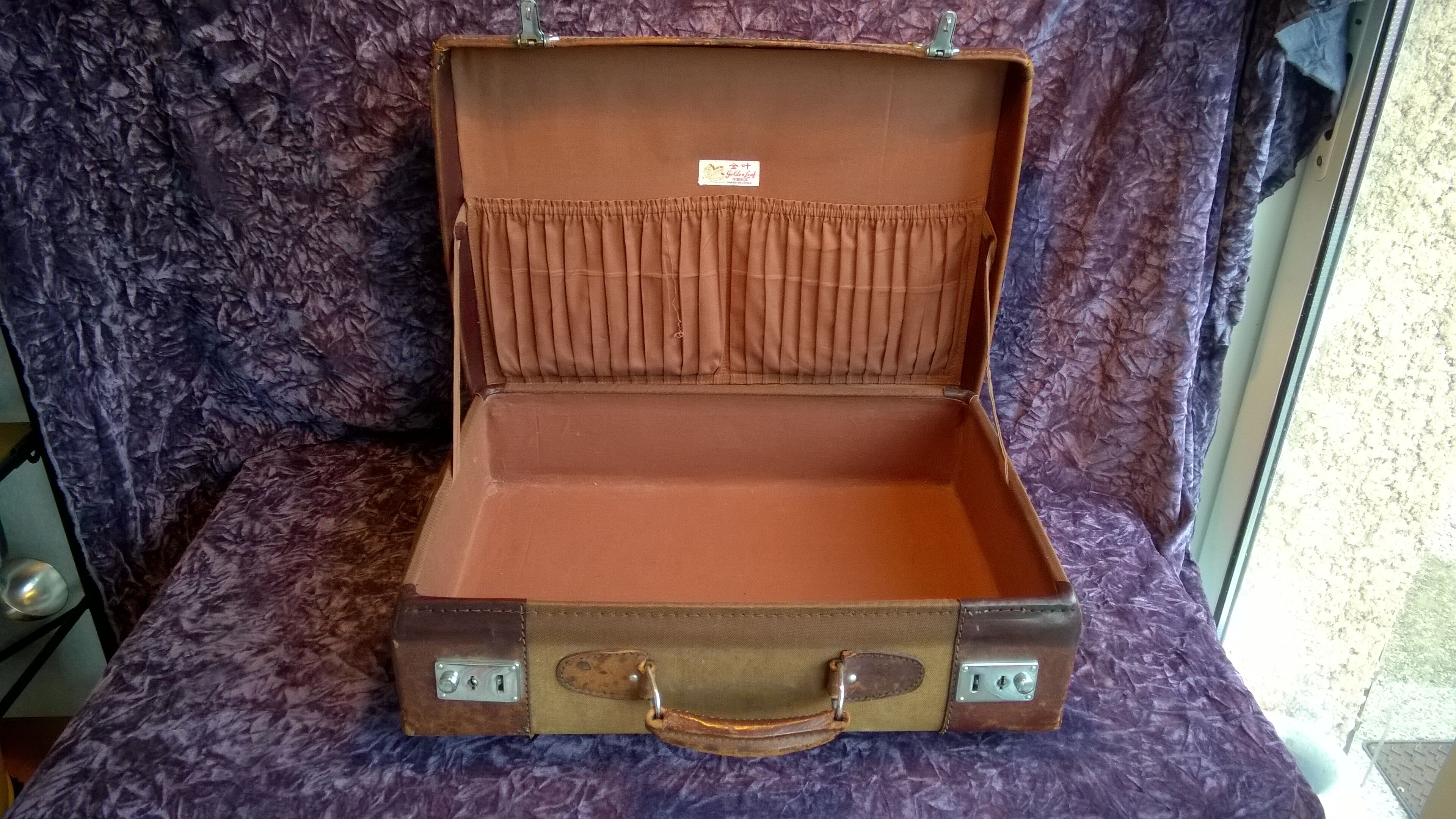 Leather suitcase