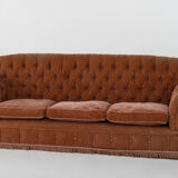 Crushed velvet button back sofa