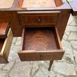 Old dressing table in inlaid wood