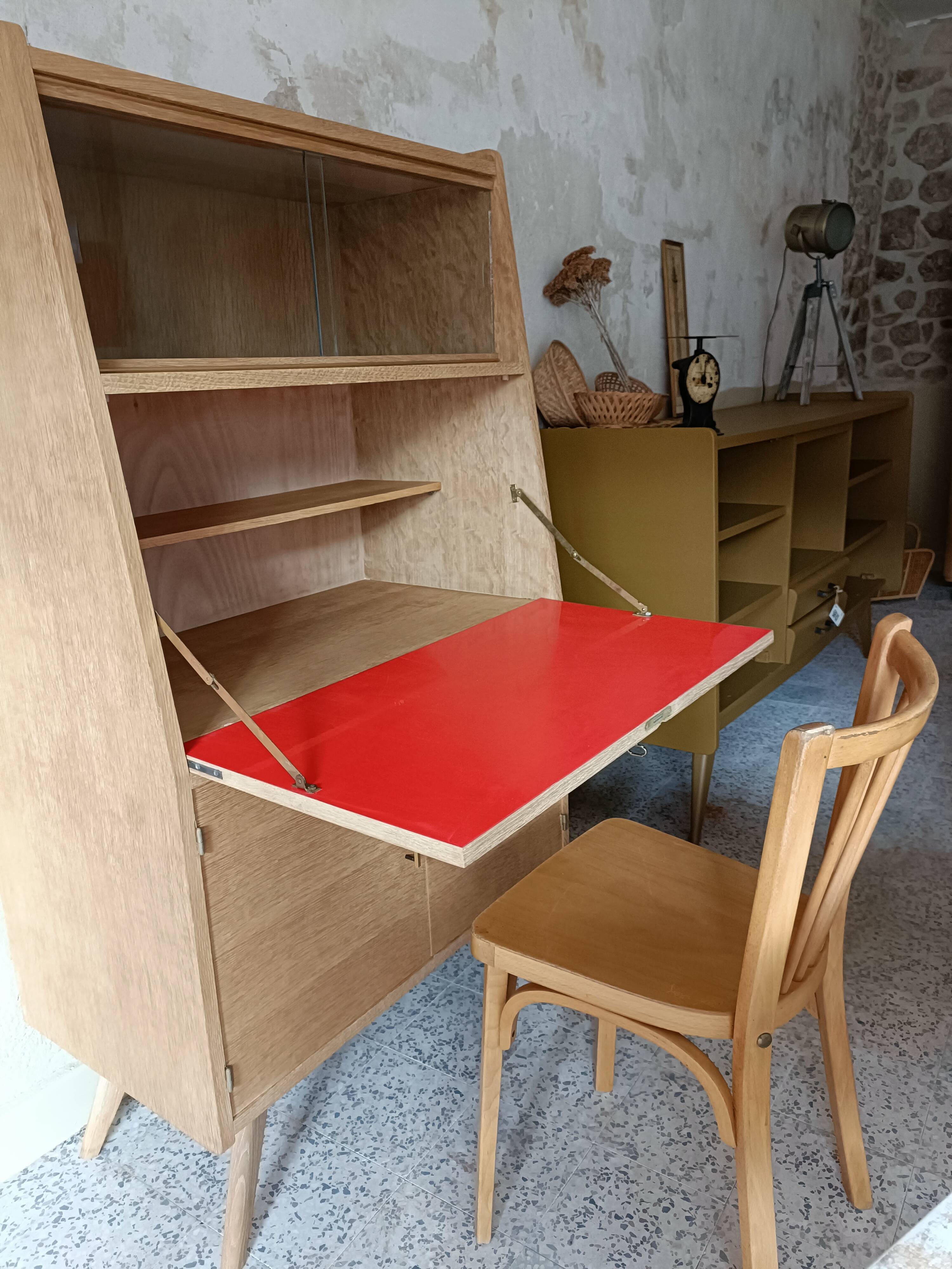 Vintage secretary with compass feet renovated