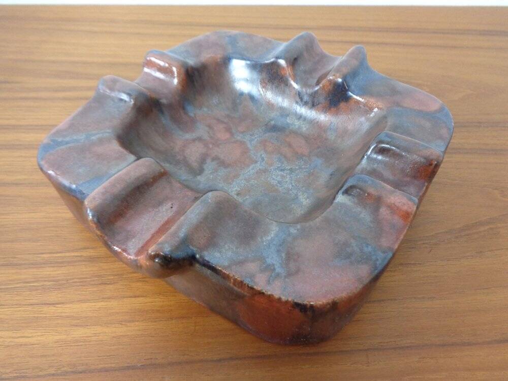 Brutalist ceramic ashtray, 1940s