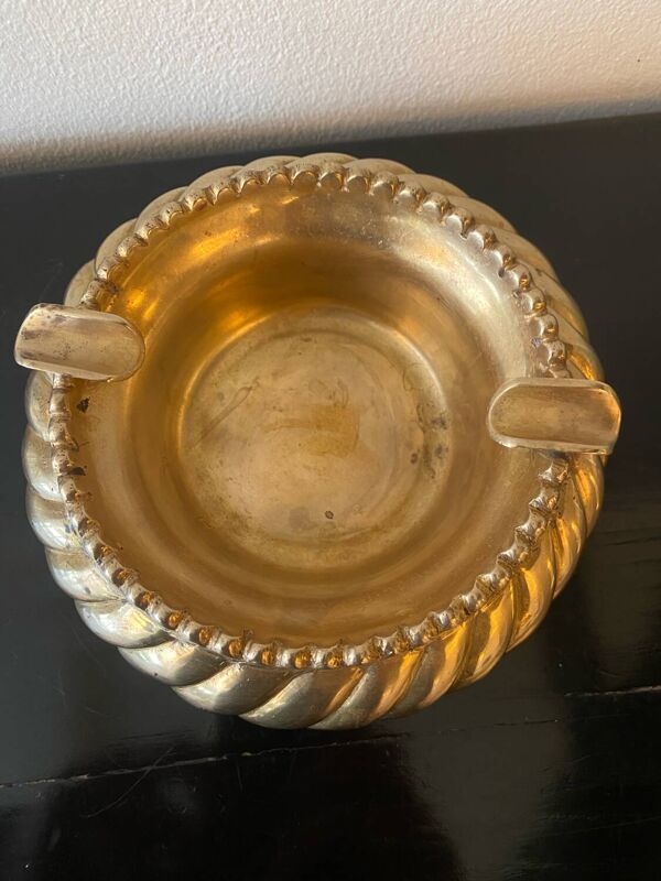 Cendrier vintage doré en cuivre/laiton