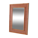 Italian wall mirror vintage vera dal in bamboo and cane