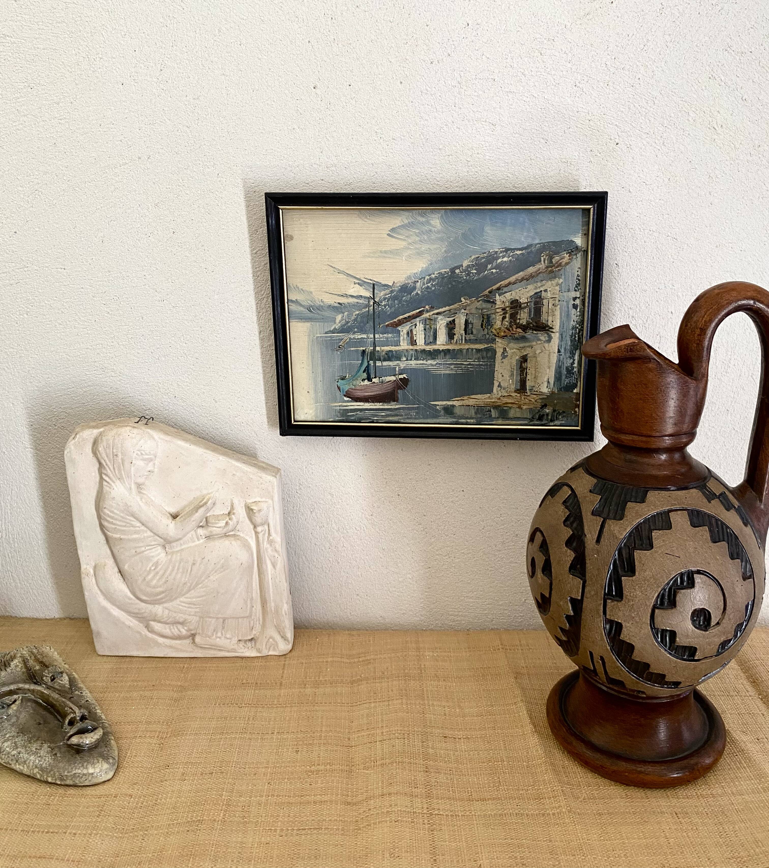 Oil on canvas framed under glass