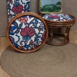 Pair of rattan stools