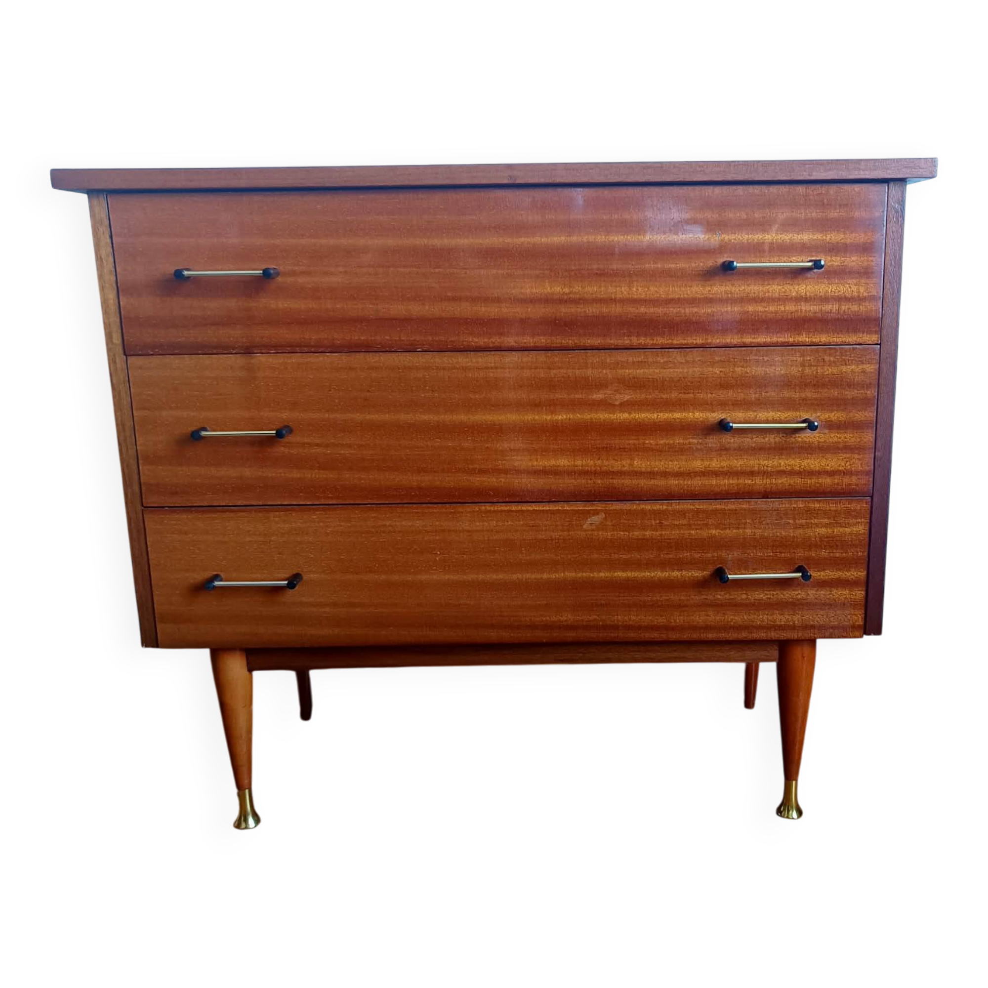 Commode pieds compas 1950 mid-century vintage