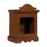 Small old wall display case clock box patina original india