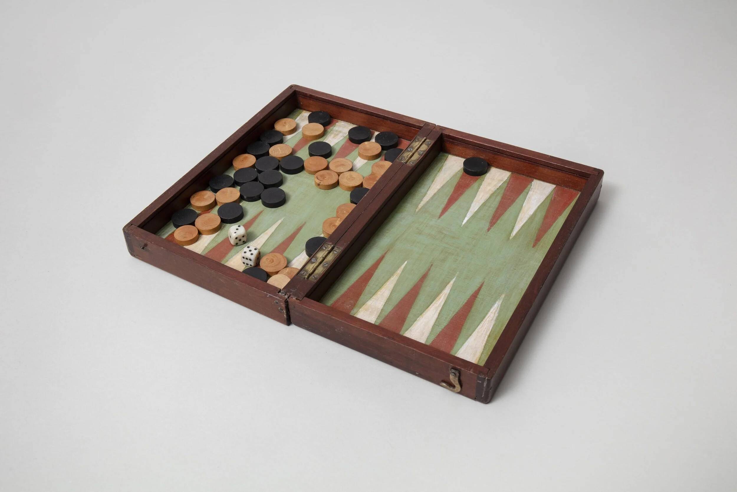 Jeu de voyage backgammon et dames vers 1920