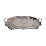 Silver metal tray 57 cm early 20th rectangle