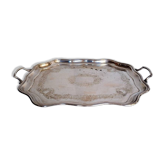 Silver metal tray 57 cm early 20th rectangle