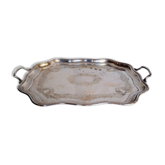 Silver metal tray 57 cm early 20th rectangle