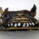 Vintage ritual mask in repoussé brass from Nepal/Tibet.