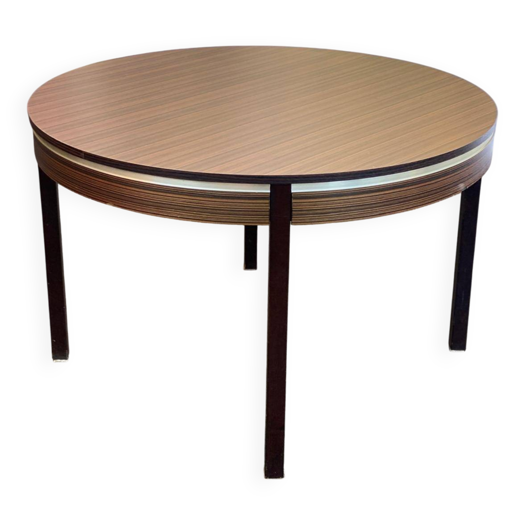 1960s round extendable Scandinavian dining table