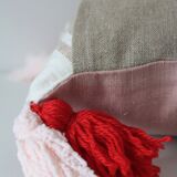 Rectangular cushion 100% Wool & Linen Pink