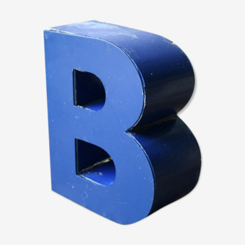 Lettre d'enseigne vintage bleue B