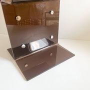 Side table or bedside table, smoked Altuglas, Michel Dumas, 1970s.