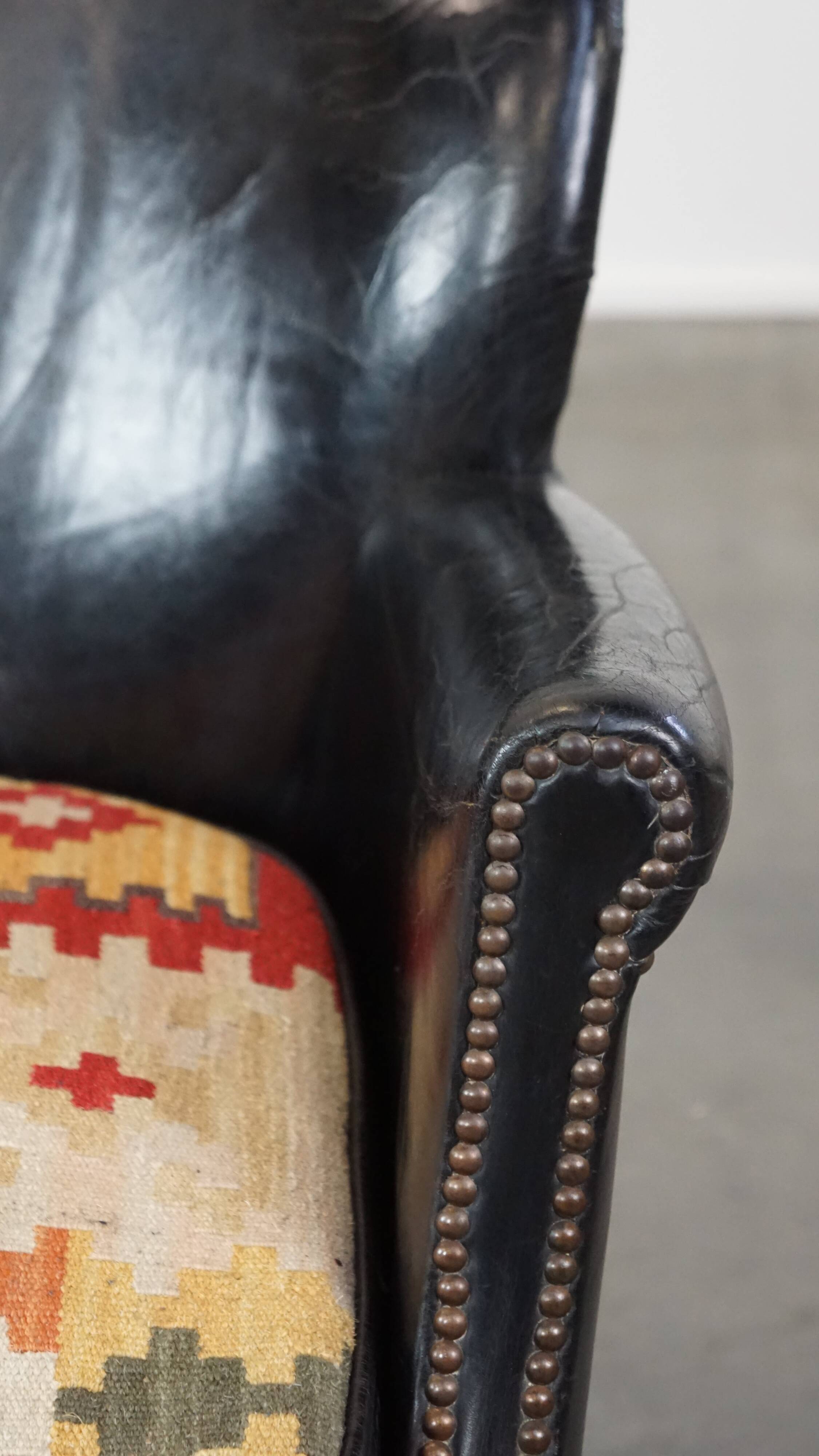Fauteuil en cuir noir