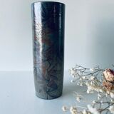 Signed ceramic tubular vase