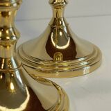 Pair of vintage golden metal candle holders