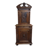 Antique solid walnut piece of furniture, finely carved, in Renaissance style.