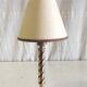 Table lamp in gold metal with clip-on shade - mid 20th century