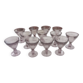 12 old bistro glasses
