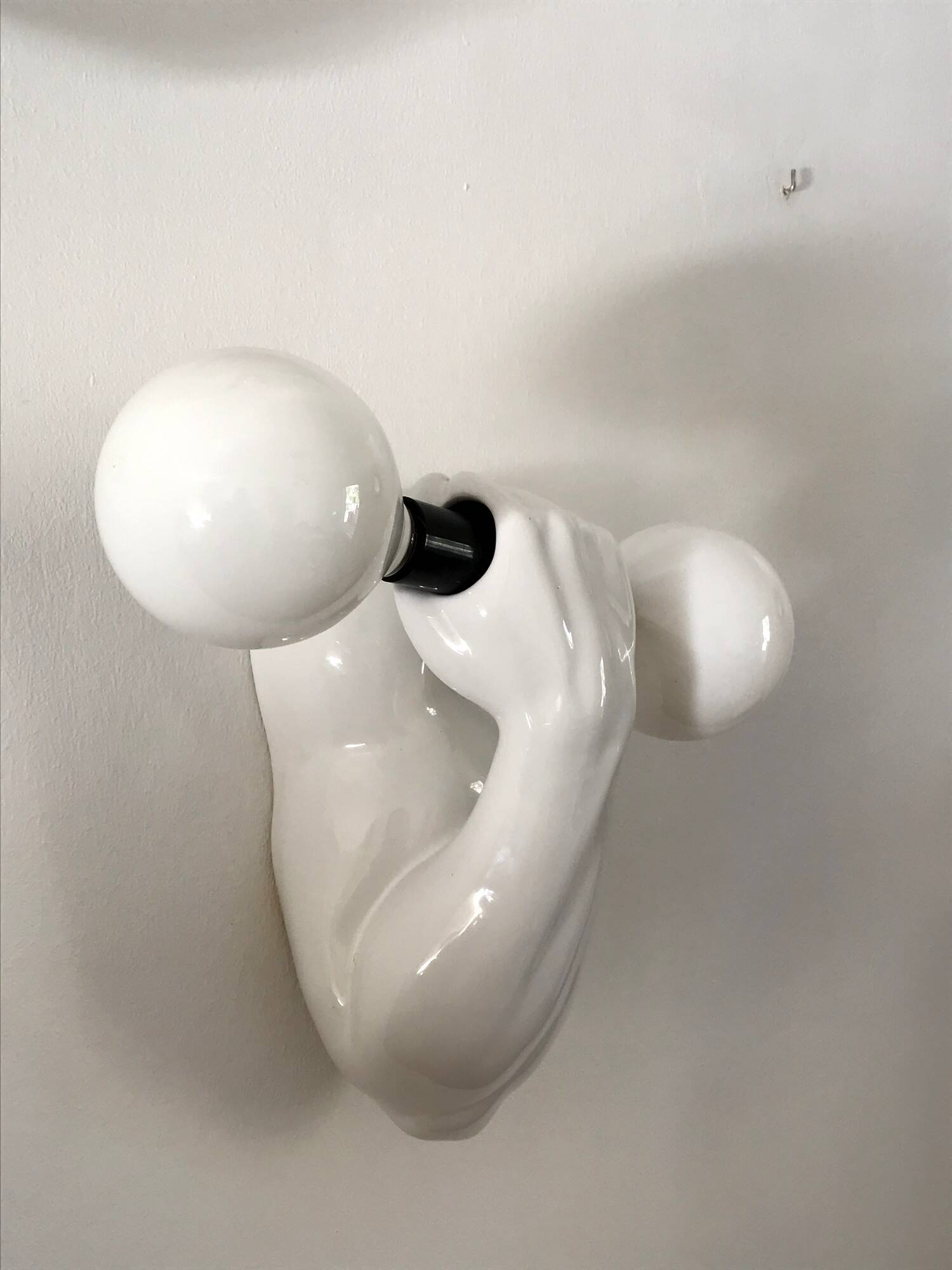 Vintage ceramic wall lamp by JC Peiré 80s