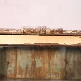 Burmese teak display case with original ecru patina
