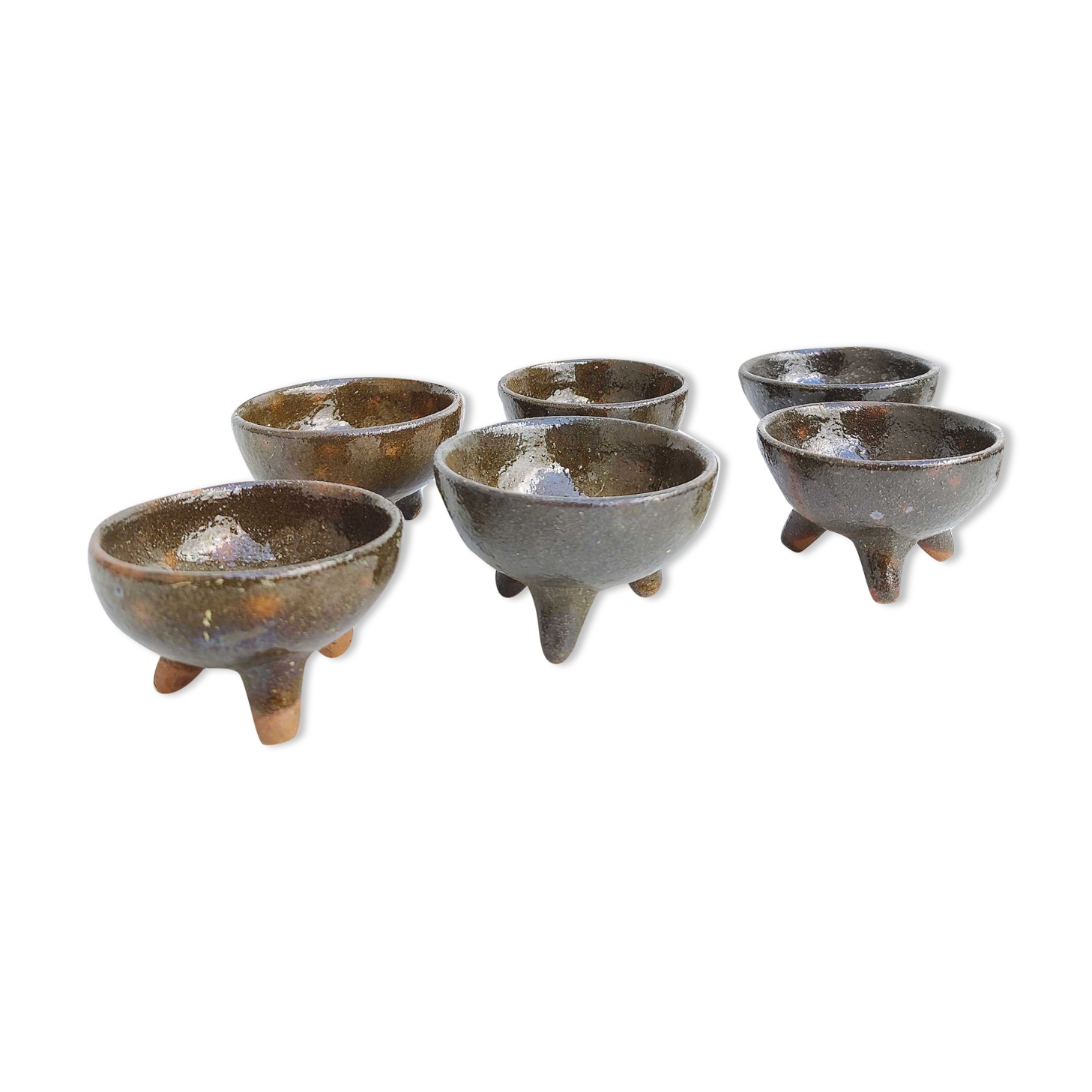 Lot 6 bols tripodes terre cuite forme anthropomorphe