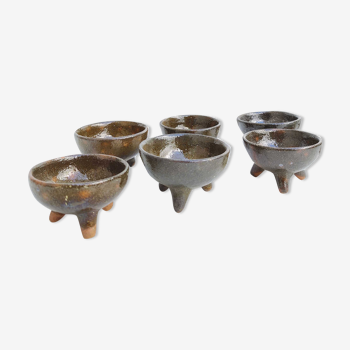 Lot 6 tripod bowls terracotta anthropomorphic shape